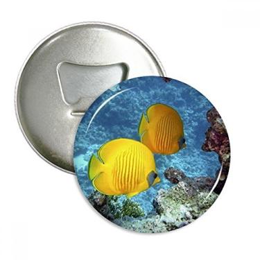 Imagem de Oceano Água Peixe Natureza Abridor de Garrafas Imã de Geladeira Emblema Multifuncional