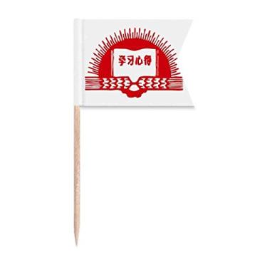 Imagem de Book Sun Red Revolution Patriotismo Bandeira para palito de dente Marcação de rotulagem para bolo de festa comida prato de queijo
