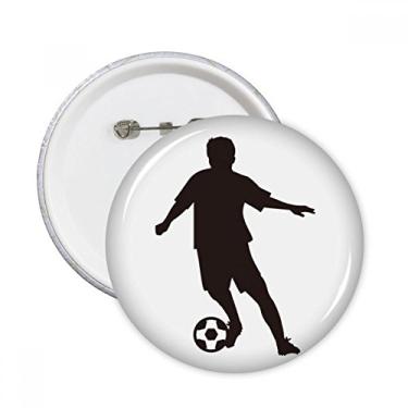 Imagem de Broche redondo de futebol esportivo futebol Foutline broche crachá botão decoração acessório 5 peças