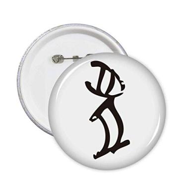 Imagem de Bones Inscriptions Broche de coelhos do zodíaco chinês Emblema de botão Decoração 5 peças