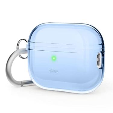 Imagem de elago Capa transparente compatível com AirPods Pro 2ª geração – projetada para AirPods Pro 2, capa protetora com chaveiro, transparente, carregamento sem fio, amarelamento reduzido [azul água]