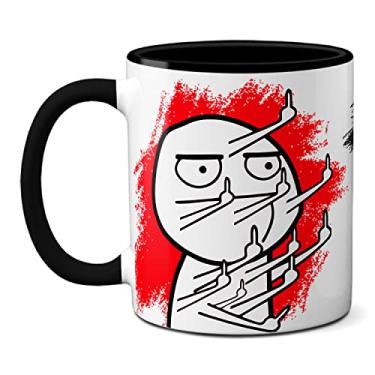 Imagem de Caneca Engraçada Dando Dedo Foda-se O Que Você Pensa De Mim (Preta)