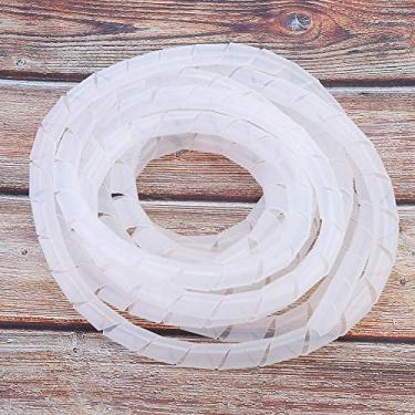 Imagem de Protetor de fio, protetor de espiral de cabo resistente ao desgaste flexível para fábrica para componentes eletrônicos para uso profissional para fins gerais (diâmetro branco 14 mm)