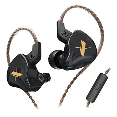 Imagem de predolo de Ouvido KZ 1DD 10 Mm Cabo Destacável Driver Composto, preto com microfone