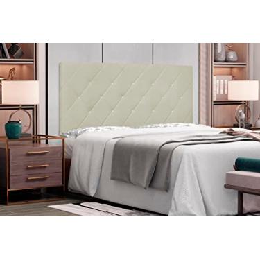 Imagem de Cabeceira Painel Estofada Queen Cama Box Casal Suspensa 1,60 M - Tânia (Corano, Marfim)