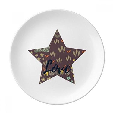 Imagem de Prato de pintura de plantas de feijão Mung decorativo de porcelana Salver louças de jantar