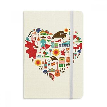 Imagem de Caderno com bandeira de flamingo, coração espanhol, capa dura oficial, diário clássico