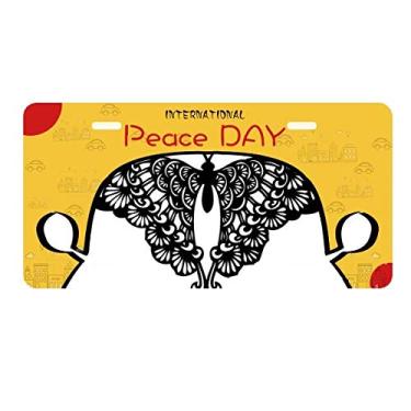 Imagem de DIYthinker Placa de carro Borboleta com babado contorno da asa de carro Decoração Dia da Paz