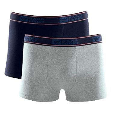 Imagem de Kit 2 Cueca Boxer Hang Loose Cotton Masculina Cós Elástico Azul marinho M