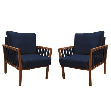 Imagem de Kit 2 Poltronas Decorativa Luxo Califórnia Dora Bela 129