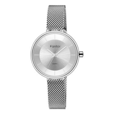 Imagem de Relógio Feminino Fantor Wf1014l à Prova D`água Prata