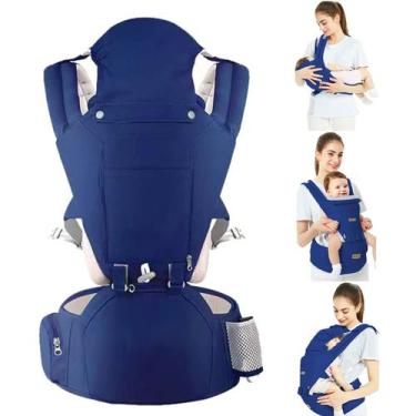 Imagem de Canguru Carregador De Bebê Ergonômico Com Assento Na Cintura Azul   -