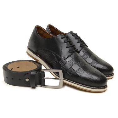 Imagem de Kit Sapato Oxford Com Cinto Básico LK Store Fecho Cadarço