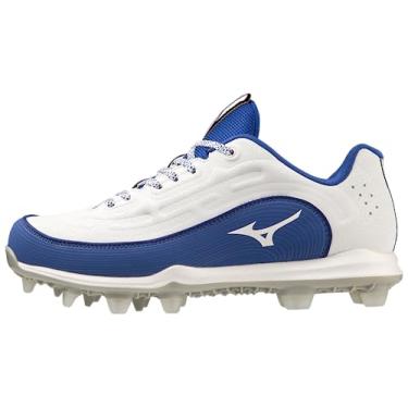 Imagem de Mizuno Chuteira feminina Finch Elite 6 Low TPU Softball, Branco/Azul royal, 40