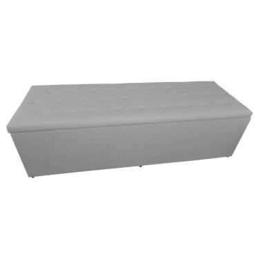 Imagem de Báu Calçadeira Juliana 90cm Suede Cinza - Vallisa Decor