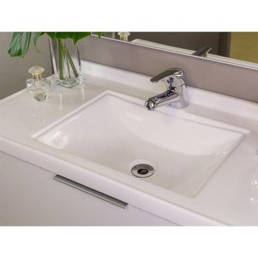 Imagem de Lavatório em Mármore Sintético 80cm Bari Móveis Bosi Branco