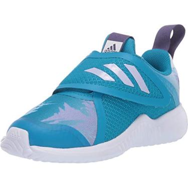Imagem de adidas Tênis de corrida unissex Fortarun X Frozen Cloadfoam I, Azul marinho/roxo escuro/branco, 19