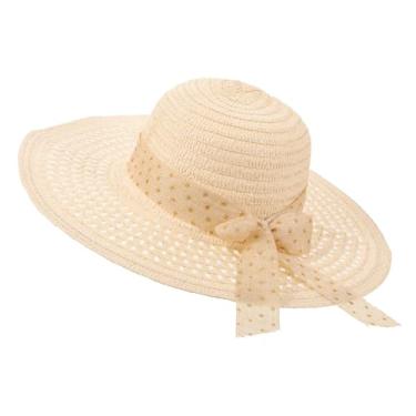 Imagem de Yardwe verao verão Fita de laço fita para laço uv defender camping conjunto de chapéus acessível Confortável ar livre chapéu de sol Palha visor solar viagem chapéu de praia poliéster