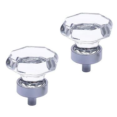 Imagem de HEMOTON 2 Unidades Cabo De Cristal Guarda Roupa Acessórios Liga De Zinco