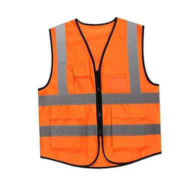 Imagem de Gadpiparty tops colete de segurança reflexivo colete refletivo com bolsos colete de segurança no trânsito colete de construção Vários bolsos roupas de trabalho