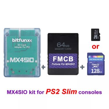 Imagem de Adaptador de cartão SD para Playstation 2  Cartão SD para PS2 Slim Consoles  Fortuna FMCB  MX4SIO