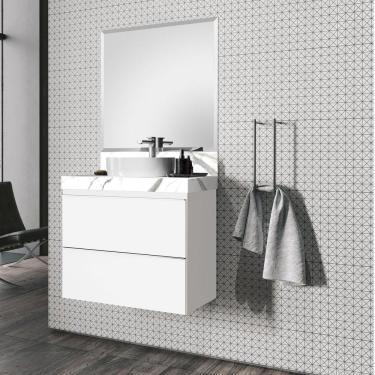 Imagem de Lavatório em Porcelanato 80cm para Cuba de Apoio Blu Lavatórios Calacata