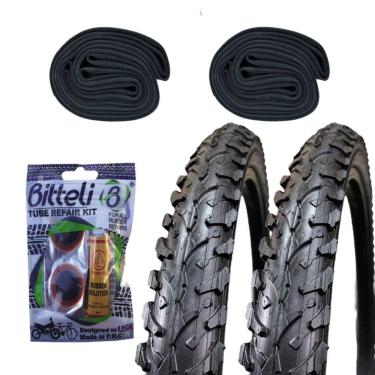 Imagem de Conjunto de pneus WANDA DIREC 1084C 26x2,125 + 2 tubos internos 26 + Gif