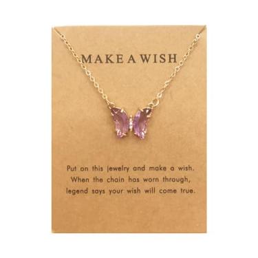 Imagem de Colar com pingente de borboleta de acrílico colorido, boêmio, ajustável, retrô, corrente de clavícula, inseto, animal, para mulheres, amigas, festa da amizade, joias para presente, 43.5cm+5cm