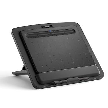 Imagem de AFOOYO Suporte de tablet gráfico ajustável para mesa – suporte portátil dobrável compatível com Fire HD, Samsung Galaxy Tab, Wacom, XP-Pen e mais – serve para 7-60,5 cm