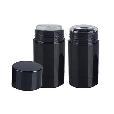 Imagem de Healthcom Pacote com 10 recipientes vazios de 30 ml de desodorante redondo de 28,3 g, bastão de enchimento, recipiente de desodorante, frascos de plástico, recarregáveis, protetor labial para batom,