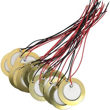 Imagem de LUORNG 16 unidades de discos piezográficos de 27 mm com cabos de microfone, gatilho de bateria, captador acústico, CBG, discos amplificadores piezográficos para bateria de guitarra acústica