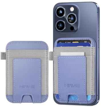 Imagem de HiWe Para carteira Magsafe, novo suporte de carteira magnética atualizado, carteira magnética de couro com ímã poderoso para iPhone 16/16 Pro/15/14/13/12, serve para 7 cartões, bloqueio RFID, roxo