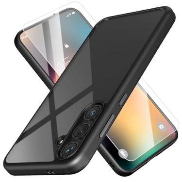 Imagem de MATEPROX Capa compatível com Samsung Galaxy S24+, transparente, fina, transparente, à prova de choque, com protetor de tela para Samsung S 24 Plus 5G (2024) - preta
