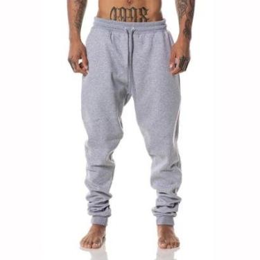 Imagem de Calça Moletom Jogger Cargo Confortável Treino Frio Masculina-Masculino
