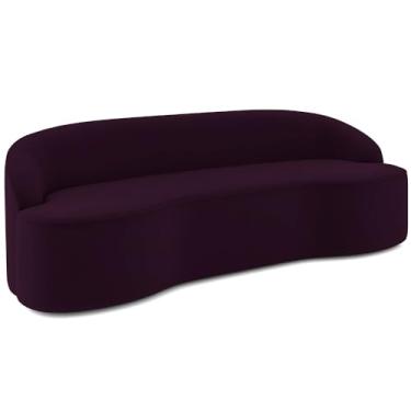Imagem de Sofá 3 Lugares Curvo Sala de Estar Living Lótus D02 Veludo Roxo 210 cm C-292 - Lyam Decor