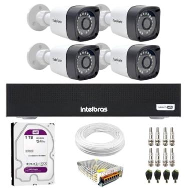 Imagem de Kit 4 Câmeras Tudo Forte TF 2020 B Full HD 1080p Bullet Visão Noturna 20M Proteção IP66 + DVR Gravador Intelbras MHDX 1104-C 4 Canais + HD 1TB Purple