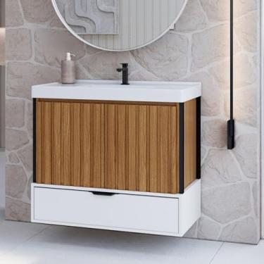 Imagem de Gabinete de Banheiro Toucador Ana 80 Branco