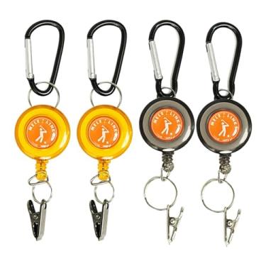Imagem de menolana Suporte de carretel de crachá de golfe, clipe retrátil de suporte de crachá, com fio de aço, corda telescópica para golfistas, camping, pesca,