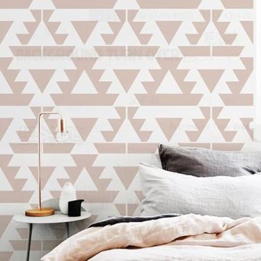 Imagem de Estêncil geométrico arabesco islâmico de 35 cm para decoração de pintura de azulejos, paredes de mandala, padrões grandes, modelos de parede de nicho de móveis, modelos reutilizáveis, pintura