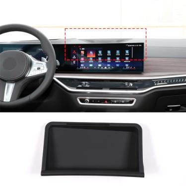 Imagem de Hudiriy Caixa de armazenamento de painel de console central ABS compatível com BMW X5 G05 X6 G06 X7 G07 2023-2024 Tela de navegação inserção traseira bandeja de armazenamento organizador acessórios