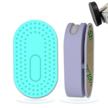 Imagem de Pacote com 2 capas para Samsung Galaxy SmartTag2, rastreador GPS oculto de silicone Galaxy Smart Tag 2 com adesivo adesivo 3M (roxo ciano)