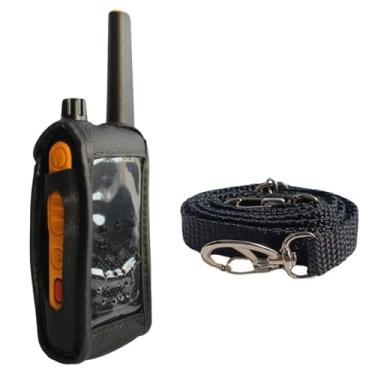 Imagem de Genérico - Capa De Couro Para Walkie Talkie Motorola T470 Rádio Comunicador - Preto - Acessório - Profissionais