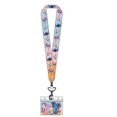 Imagem de Loungefly Cord o Lilo & Stitch Angel and Stitch Snow Cone com suporte para cart o e 4 pinos