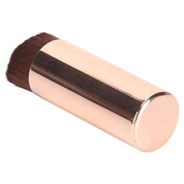 Imagem de Pincel de base, inclinado, cabeça plana, escova macia, mini escova cosmética portátil, topo plano, rosto de escova cosmética, viagem