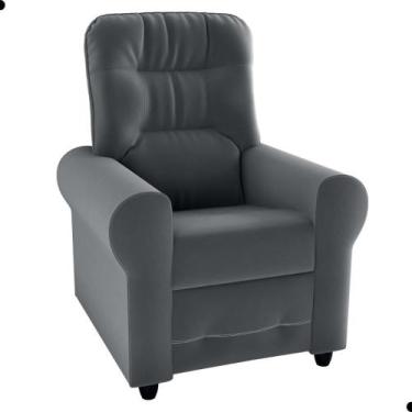 Imagem de Poltrona  Descanso Reclinável Andrea Veludo Cinza - Mais de Casa