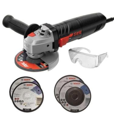 Imagem de Esmerilhadeira Lixadeira Angular 4.1/2 700w 220v + Kits - Skil, 220V
