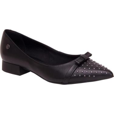 Imagem de Sapatilha Bottero Bico Fino Saltinho Spikes Couro 354807, Preto, Preto