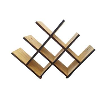 Imagem de Adega Suporte Colmeia 8 Garrafas Vinho Cachaça Pinus Cru - IMGROPPO