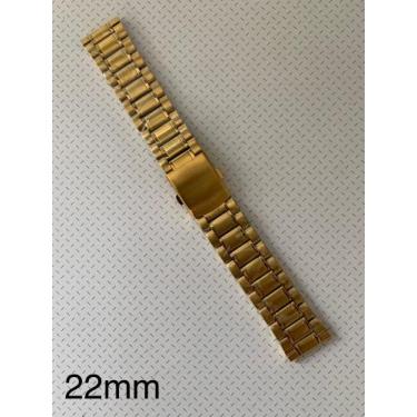Imagem de 4 Pulseiras de Aço Dourada Terminal Reto 22mm - Universal