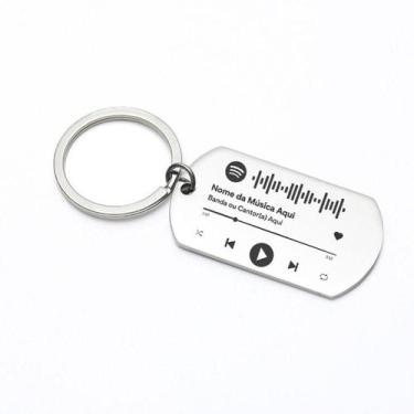 Imagem de Chaveiro Inox A Laser Com Simbolo Do Spotify - Lualki Store Personaliz
